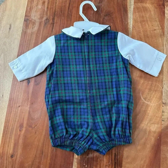 Vintage Good Lad Long Sleeve Green Plaid Vest Pant One Piece Deadstock - Picture 6 of 6